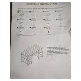 Factory Rustic Oak Finish & Poplar Writing Desk with Open Shelving