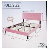 Pink Upholstered Full Size Bed