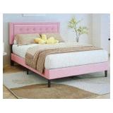 Pink Upholstered Full Size Bed