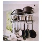 KES Ceiling Pot Rack 30" Black