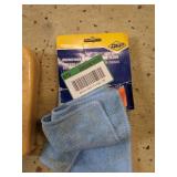 2 Qep All Purpose Sponges and a Microfiber Cloth