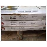 3 Boxes of 10 Carrara Marble Peel and Stick Tiles - 12 x 24 inches
