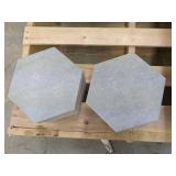 Set of 40 Hexagonal Concrete Pavers for Landscaping