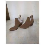 u1 - Womenâs Memory Foam Ankle Booties Size 6.5 - Tan Suede Style