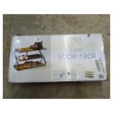 uf - Rustic Shoe Rack with Matte Black Steel Frame