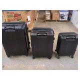 American Flyer Set of 3 Durable Black Luggage Suitcases