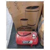 Mixed Lot of Unsold/Damaged/ Missing Parts Items Including Portable Air Tank, Trash Can, Lamp, and More
