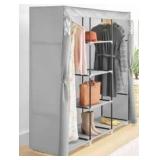 T3 - Whitmor Covered Wardrobe With Storage Shelves