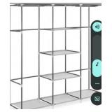 T3 - Whitmor Covered Wardrobe With Storage Shelves