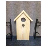 3 - Rustic Wooden Plant Terrarium and 2 Metal Hangers - Made in China
