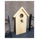 3 - Rustic Wooden Plant Terrarium and 2 Metal Hangers - Made in China