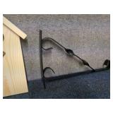 3 - Rustic Wooden Plant Terrarium and 2 Metal Hangers - Made in China
