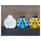 zz1 - Set of 3 Decorative Ladybug Wall Art Pieces in Red, Blue, and Yellow