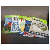 zz1 - Set of 6 Decorative Welcome Garden Flags with Vibrant Designs