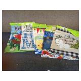 zz1 - Set of 6 Decorative Welcome Garden Flags with Vibrant Designs
