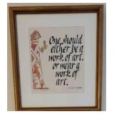 Philip J. Thompson signed Hand Colored Laser Print ~ Oscar Wilde
