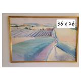 Acrylic on Board Artist Signed Farmscape by D Spielman