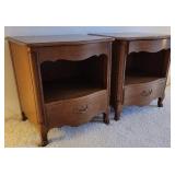 Kindel Mahogany French Provincial Nightstands, pair