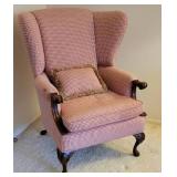 Sweet Down Filled Red White Checked Arm Chair