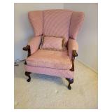 Sweet Down Filled Red White Checked Arm Chair