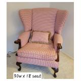 Sweet Down Filled Red White Checked Arm Chair