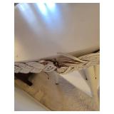 Antique Round White Wicker Ocassional Table