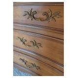 Kindel Mahogany French Provincial 7 Drawer Dresser and Mirror