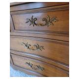 Kindel Mahogany French Provincial 7 Drawer Dresser and Mirror