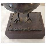 MCM Brutalist Bronze Owl Sculpture