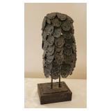 MCM Brutalist Bronze Owl Sculpture