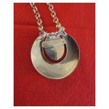 Sterling Silver Turqoise Pendant, Artist Signed M