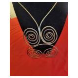 Vintage Big Coiled Brass Collar Necklace