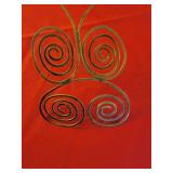 Vintage Big Coiled Brass Collar Necklace