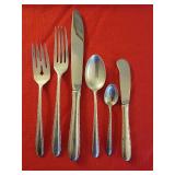 Sterling Silver Flatware Service ~ Silver Flutes Pattern * 2302 grams