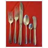 Sterling Silver Flatware Service ~ Silver Flutes Pattern * 2302 grams