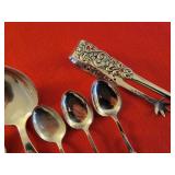 Tele by Mylius Brodrene Norwegian Sterling Demitasse Spoons * Marthinsen Blue Bells Spoon * Valdres Tongs ~ 104 grams