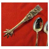 Tele by Mylius Brodrene Norwegian Sterling Demitasse Spoons * Marthinsen Blue Bells Spoon * Valdres Tongs ~ 104 grams