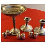 Sterling Silver Tableware Assortment ~ Compote * Candle Holders * Salt & Peppers