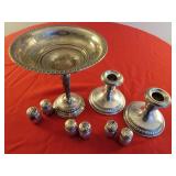 Sterling Silver Tableware Assortment ~ Compote * Candle Holders * Salt & Peppers