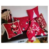 Christmas Pillows and Throw Rug Collection