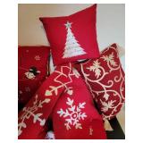Christmas Pillows and Throw Rug Collection