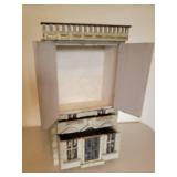 Primitive Folk Art Painted House Storage Box