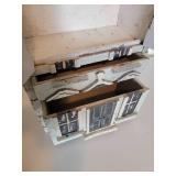 Primitive Folk Art Painted House Storage Box