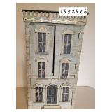 Primitive Folk Art Painted House Storage Box