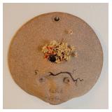 1971 Artist Signed Ceramic Pottery Flower Mind Wall Sculpture