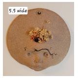 1971 Artist Signed Ceramic Pottery Flower Mind Wall Sculpture