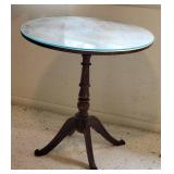 Mahogany Round Pedestal Side Table, as