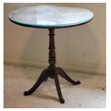Mahogany Round Pedestal Side Table, as