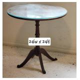 Mahogany Round Pedestal Side Table, as