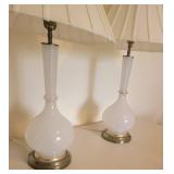 Vintage White Genie Bottle Table Lamps, pair